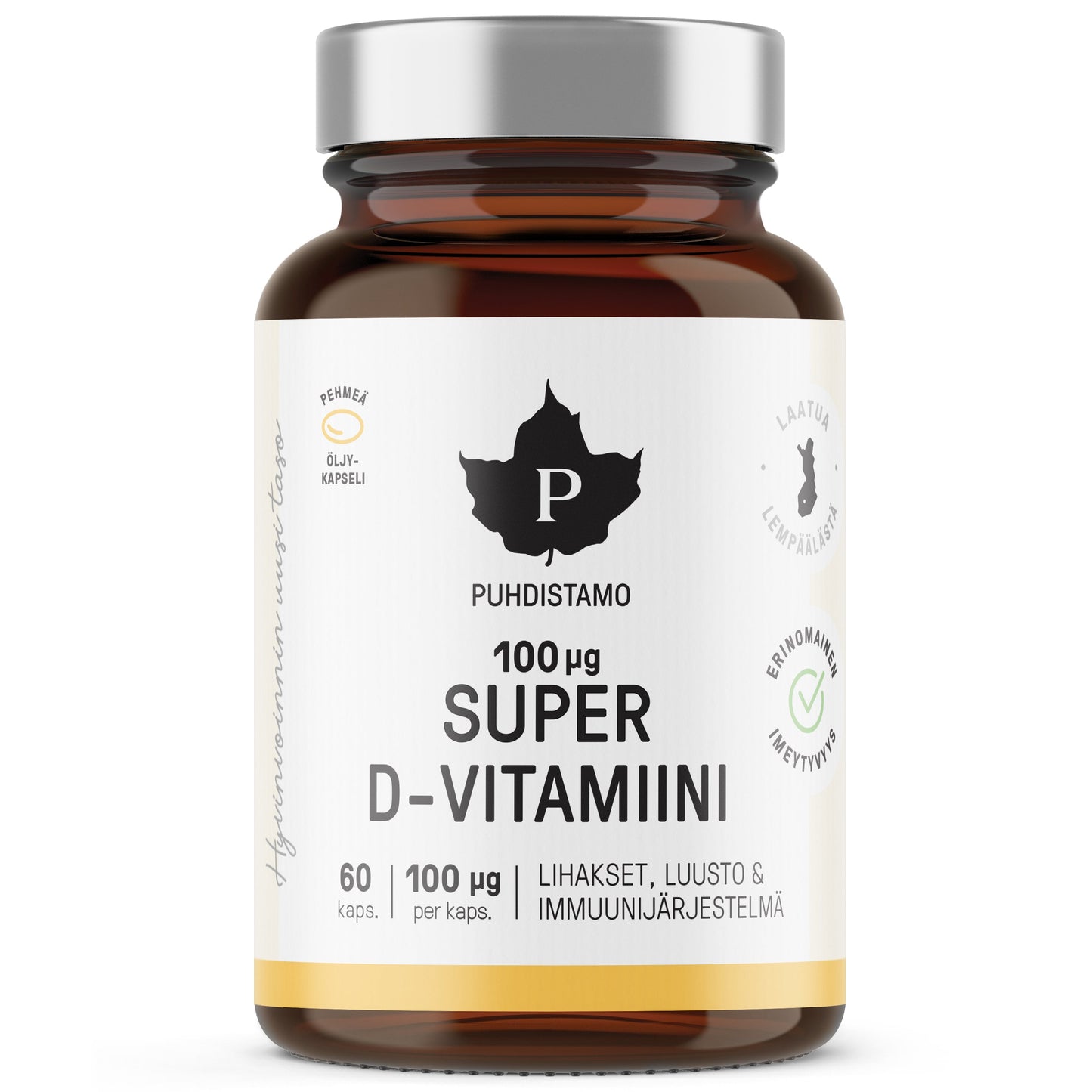 Puhdistamo Super D-vitamiini 100 mikrog-Puhdistamo-Hyvinvoinnin Tavaratalo