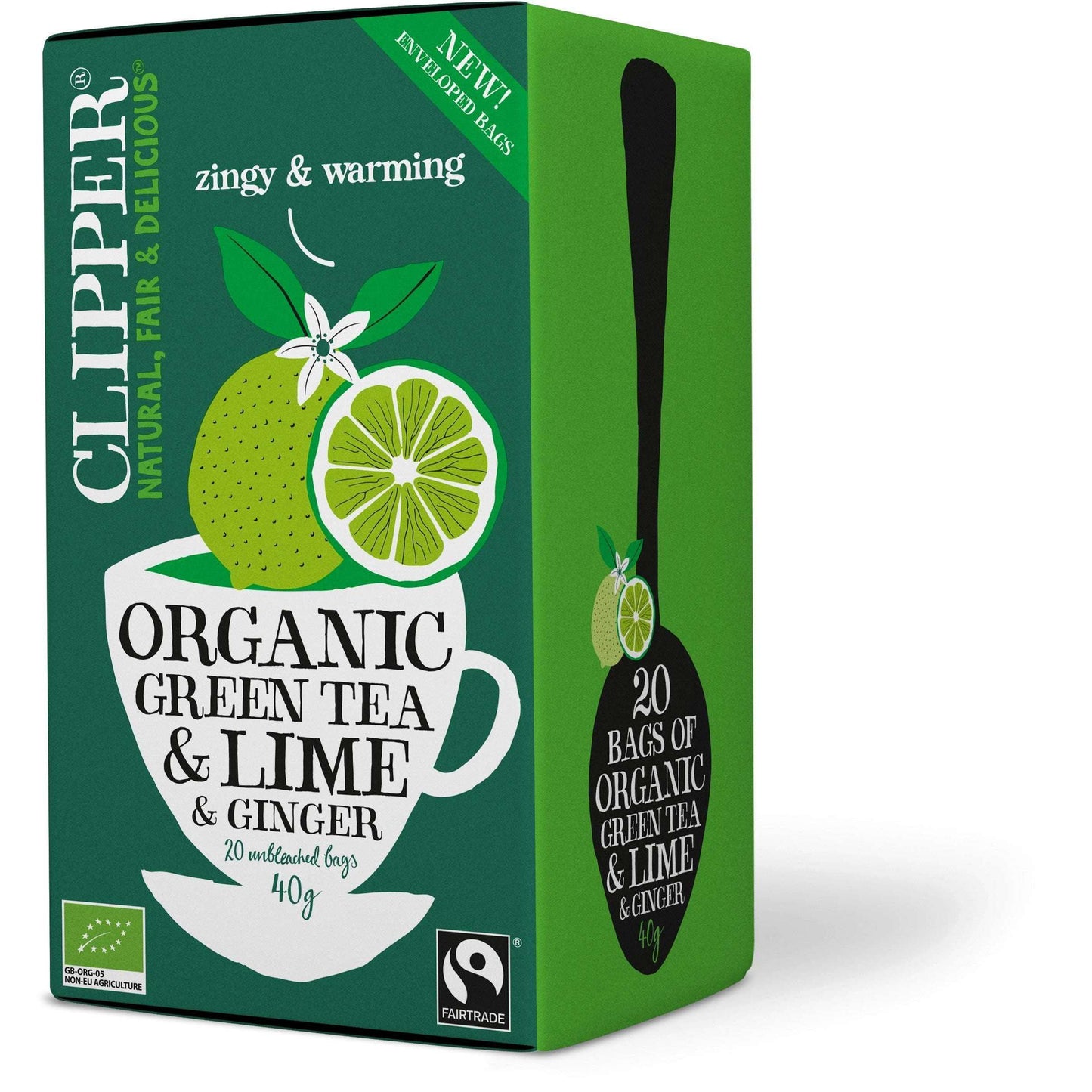 Clipper Luomu Vihreä Lime & Inkivääri tee-Clipper-Hyvinvoinnin Tavaratalo