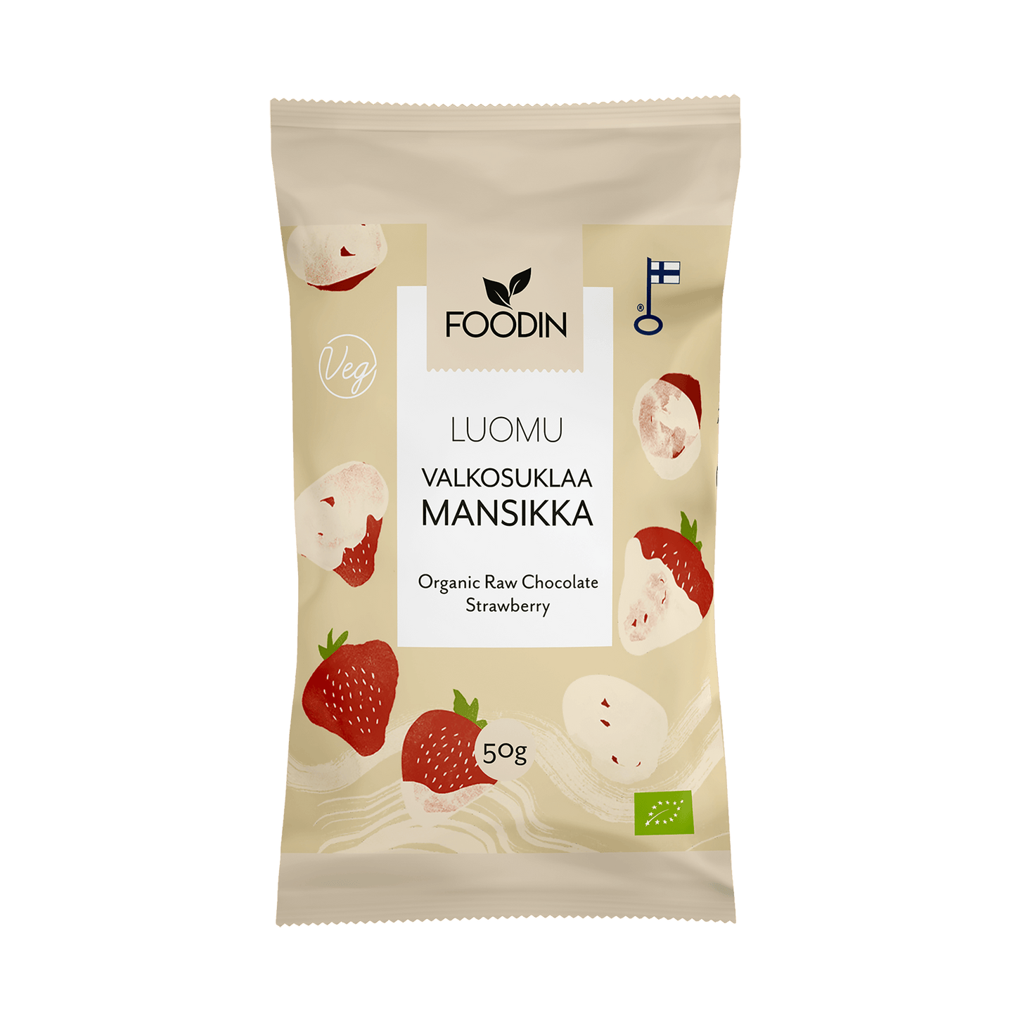 Foodin Luomu Valkosuklaamansikka-Foodin-Hyvinvoinnin Tavaratalo