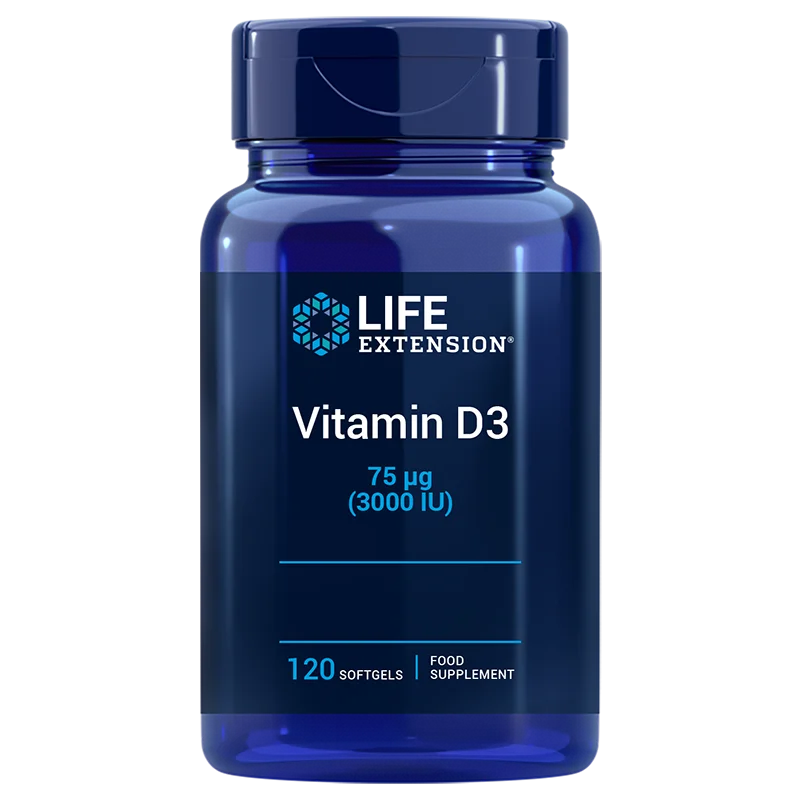 Life Extension Vitamin D3 75 mikrog-Life Extension-Hyvinvoinnin Tavaratalo