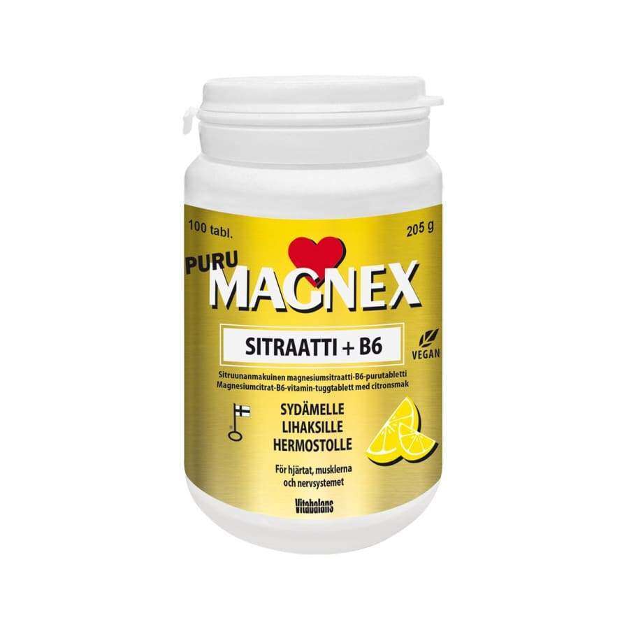 Magnex Sitraatti + B6-vitamiini Sitruuna-Vitabalans-Hyvinvoinnin Tavaratalo
