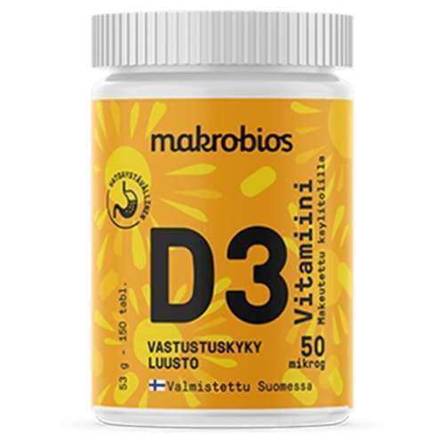 Makrobios D3-vitamiini 50 mikrog-Makrobios-Hyvinvoinnin Tavaratalo