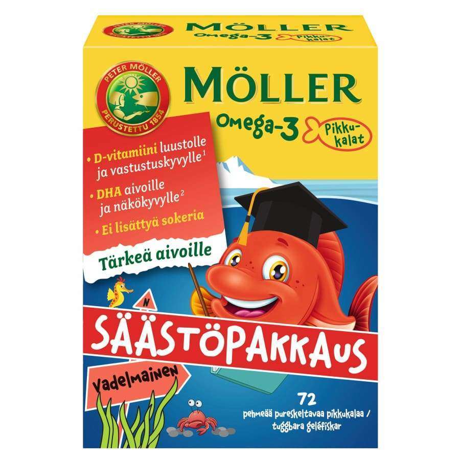 Möller Omega-3 Pikkukalat Vadelma-Möller-Hyvinvoinnin Tavaratalo