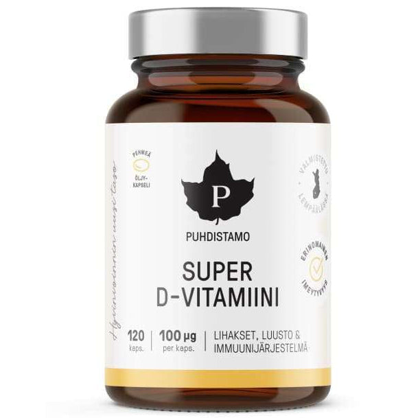 Puhdistamo Super D-vitamiini 100 mikrog-Puhdistamo-Hyvinvoinnin Tavaratalo