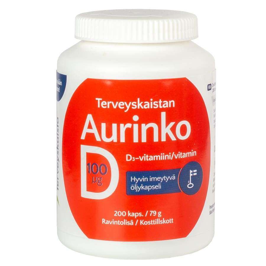Terveyskaista D-vitamiini 100 mikrog-Terveyskaista-Hyvinvoinnin Tavaratalo