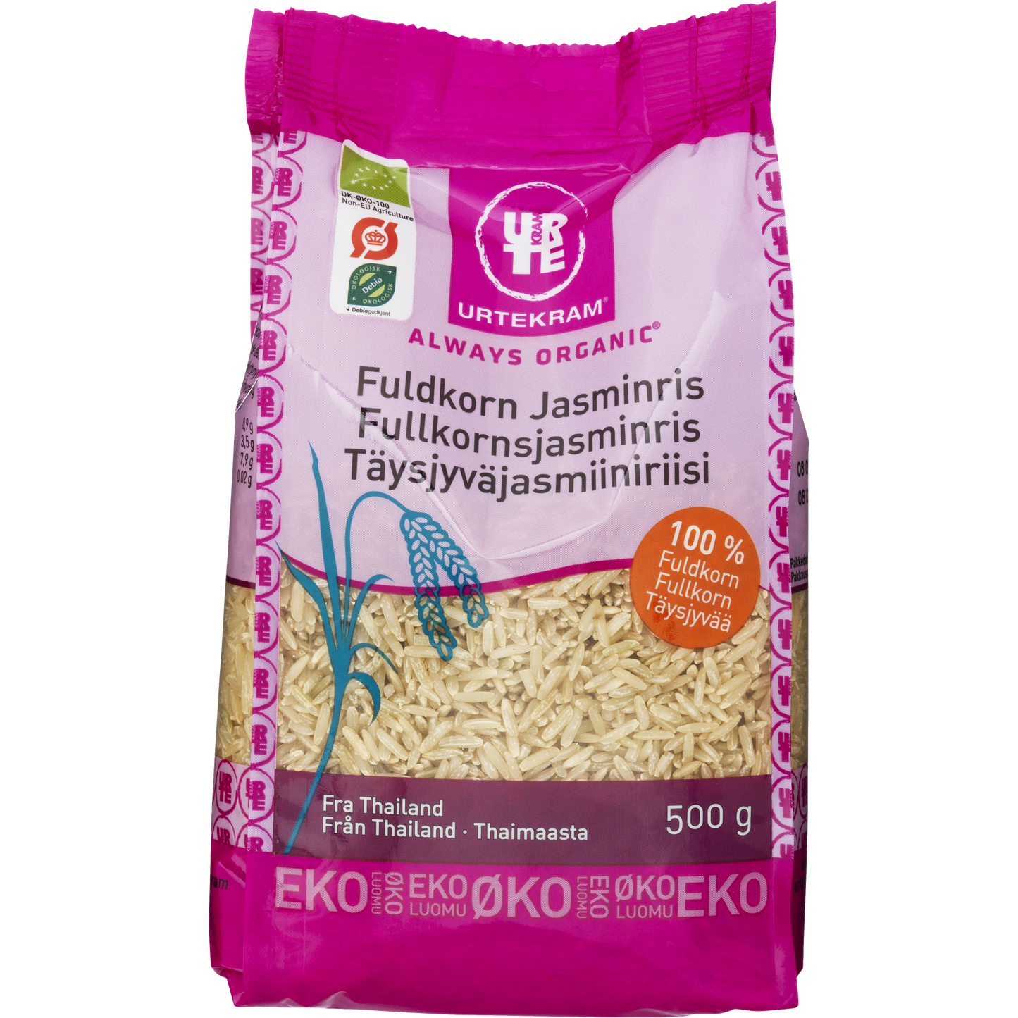 Urtekram Luomu Jasmiiniriisi täysjyvä-Urtekram-Hyvinvoinnin Tavaratalo