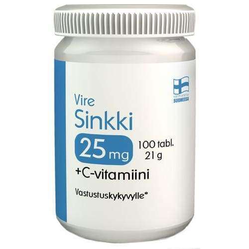 Vire Sinkki 25 mg + C-vitamiini-Vire-Hyvinvoinnin Tavaratalo
